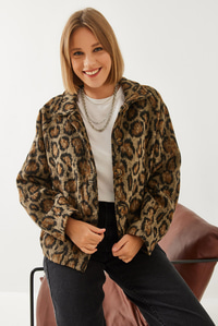 Leopar Desenli Mont 38143 60351154 - Siyah-Camel