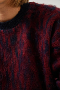 Leopar Desenli Şardonlu Triko Kazak 4597 60351279 - Bordo