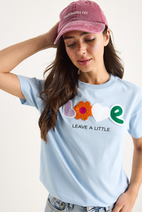 Love Aksesuarlı Normal Kalıp Pamuklu T-Shirt 60602070 - Bebe Mavisi