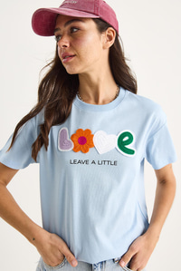 Love Aksesuarlı Normal Kalıp Pamuklu T-Shirt 60602070 - Bebe Mavisi