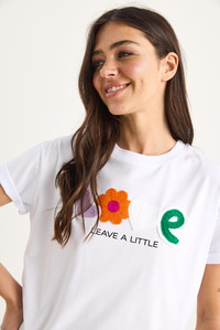 Love Aksesuarlı Normal Kalıp Pamuklu T-Shirt 60602070 - Beyaz