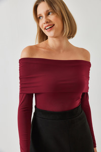Madonna Yaka Bluz 378 60351261 - Bordo