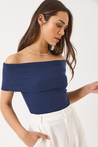 Madonna Yaka Fitilli Basic Bluz 60284012 - Lacivert