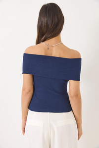 Madonna Yaka Fitilli Basic Bluz 60284012 - Lacivert
