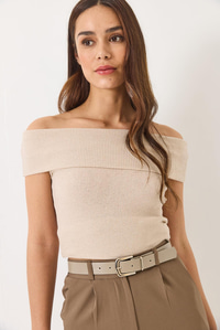 Madonna Yaka Fitilli Basic Bluz 60284012 - Taş