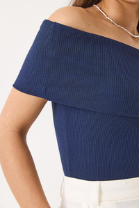 Madonna Yaka Fitilli Basic Bluz 60284012 - Lacivert