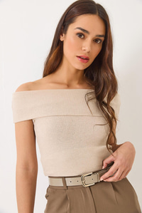 Madonna Yaka Fitilli Basic Bluz 60284012 - Taş