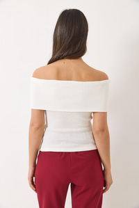 Madonna Yaka Fitilli Basic Bluz 60284012 - Beyaz