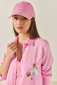 Nakış Detaylı Uzun Kollu Ayrobin Gömlek MG5166 60283242 - Pembe