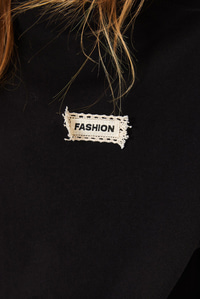 Nervür Dikişli Düşük Kol Basic T-Shirt 60602022 - Siyah