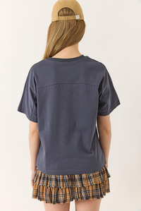 Organik Pamuklu Regular Kalıp Bisiklet Yaka Basic Kısa Kollu T-Shirt 60602048 - Antrasit