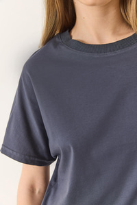Organik Pamuklu Regular Kalıp Bisiklet Yaka Basic Kısa Kollu T-Shirt 60602048 - Antrasit