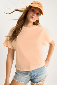 Organik Pamuklu Regular Kalıp Bisiklet Yaka Basic Kısa Kollu T-Shirt 60602048 - Yavru Ağzı