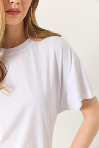Organik Pamuklu Regular Kalıp Bisiklet Yaka Basic Kısa Kollu T-Shirt 60602048 - Beyaz