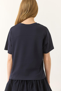 Organik Pamuklu Regular Kalıp Bisiklet Yaka Basic Kısa Kollu T-Shirt 60602048 - Lacivert