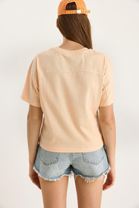 Organik Pamuklu Regular Kalıp Bisiklet Yaka Basic Kısa Kollu T-Shirt 60602048 - Yavru Ağzı