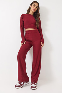 Ottoman Parmak Geçirmeli Alt-Üst Takım 60284014 - Bordo
