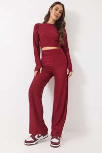 Ottoman Parmak Geçirmeli Alt-Üst Takım 60284014 - Bordo