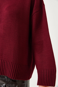 Oversize Basic Triko Kazak 20247601 - Bordo