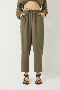 Oversize Gömlek Şalvar Pantolon Müslin Alt-Üst Takım 9259 60283113 - Haki