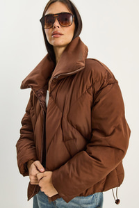 Oversize Şişme Mont - Acı Kahve DIŞ GİYİM modelleri