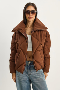Oversize Şişme Mont - Acı Kahve DIŞ GİYİM modelleri