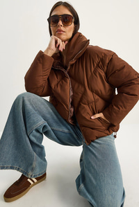 Oversize Şişme Mont - Acı Kahve DIŞ GİYİM modelleri