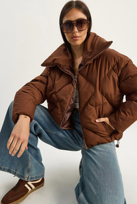 Oversize Şişme Mont - Acı Kahve DIŞ GİYİM modelleri