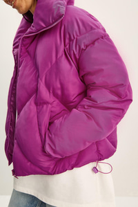 Oversize Şişme Mont - Fuşya DIŞ GİYİM modelleri