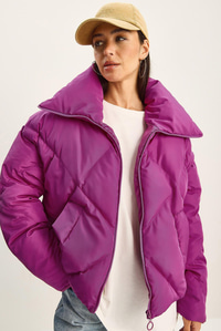 Oversize Şişme Mont - Fuşya DIŞ GİYİM modelleri