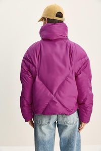 Oversize Şişme Mont - Fuşya DIŞ GİYİM modelleri