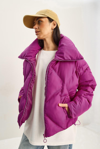 Oversize Şişme Mont - Fuşya DIŞ GİYİM modelleri
