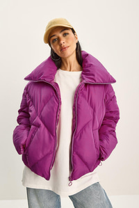 Oversize Şişme Mont - Fuşya DIŞ GİYİM modelleri