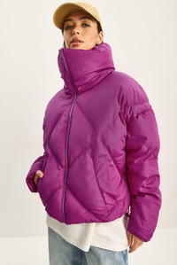 Oversize Şişme Mont - Fuşya DIŞ GİYİM modelleri