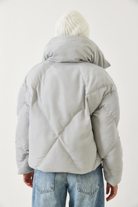 Oversize Şişme Mont - Gri DIŞ GİYİM modelleri