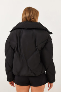 Oversize Şişme Mont - Siyah DIŞ GİYİM modelleri