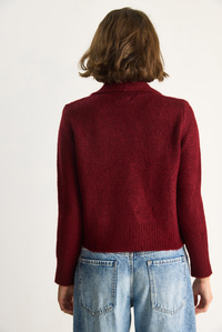 Polo Yaka Düğmeli Yumuşak Hırka 255252  60284080 - Bordo HIRKA modelleri