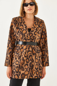 Premium Kaşe Leopar Ceket MBMS043 60501043 - Camel CEKET modelleri