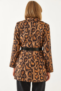 Premium Kaşe Leopar Ceket MBMS043 60501043 - Camel CEKET modelleri