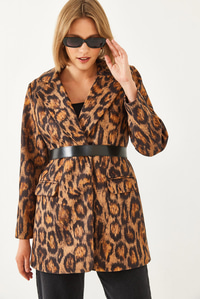 Premium Kaşe Leopar Ceket MBMS043 60501043 - Camel CEKET modelleri