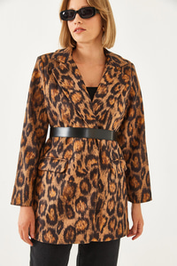 Premium Kaşe Leopar Ceket MBMS043 60501043 - Camel CEKET modelleri