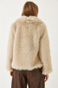 Premium Suni Kürk Ceket 60251922 - Koyu Bej CEKET modelleri