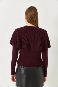 Prenses Yaka Triko Kazak 241228 60261361 - Bordo