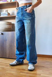 Püsküllü Yanları Tokalı Denim Pantolon 5179 60351101 - İndigo PANTOLON modelleri