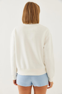 Renkli Kelebek Baskılı Sweatshirt MBHS019 60601019 - Ekru