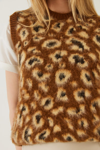 Şardonlu Leopar Desenli Süveter 20246281 - Kahverengi-Camel