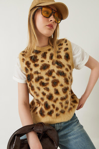 Şardonlu Leopar Desenli Süveter 20246281 - Camel-Kahverengi
