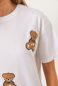 Süzene Teddy Nakışlı Regular T-Shirt 6544 60283067 - Beyaz