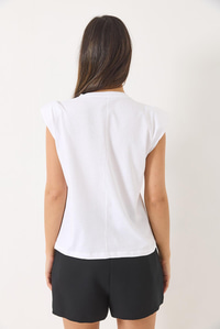 Taş Detaylı Vatkalı Kolsuz T-Shirt 3059 60283041 - Beyaz
