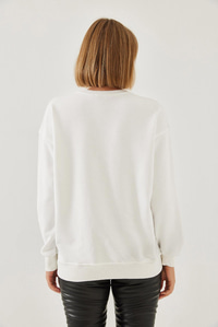 Taş İşlemeli Sweatshirt 1562 60251965 - Beyaz SWEATSHİRT modelleri